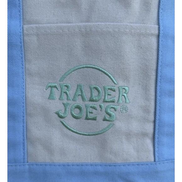 Trader Joe’s Mini Canvas Tote Bag Pastel Set of 4 Reusable Limited Edition NWT - Picture 5 of 12